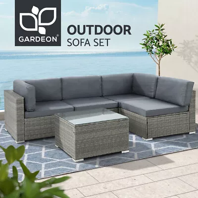 $545.95 • Buy Gardeon 5-Piece Outdoor Furniture Sofa Set Wicker Lounge Setting Table Chairs