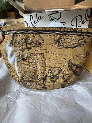 Patricia Nash Tinchi Leather Convertible Crossbody Sling Belt Bag-European Map • $75.75