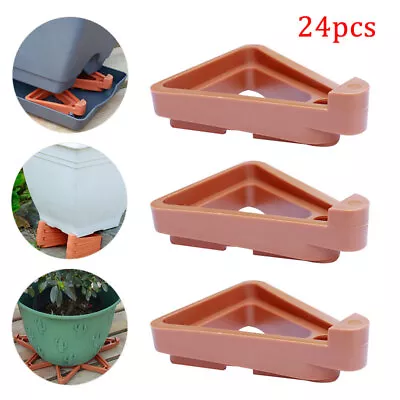 24pcs Invisible Low Profile Flower Pot Feet Outdoor Garden Plant Pot Feet Risers • £11.29