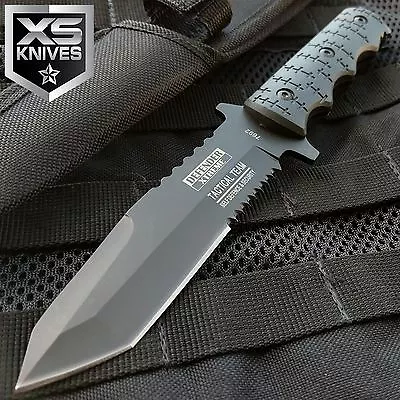 9  Combat Tactical Bowie Hunting Knife Military Fixed Blade Survival + Sheath • $12.75