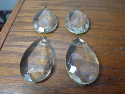 4 Crystal Glass Chandelier Prisms Pear Shape Tear Drop Lg Sz • $6.50