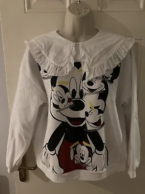 £12.99 • Buy Zara Ladies Disney Mickey Mouse Sweatshirt Size UK S