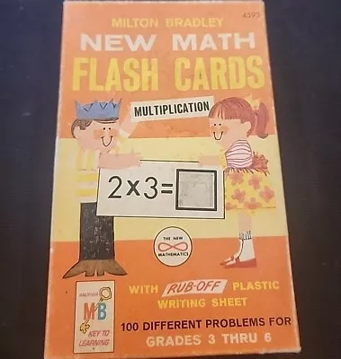 Vintage Milton Bradley Math Flash Cards Multiplication 1965 Homeschool • $9.88