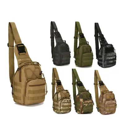 Men Backpack Molle Tactical Sling Chest Pack Shoulder Bag Outdoor Hiking Travel • $9.95