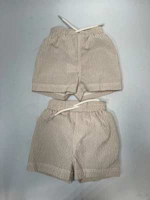 £3.99 • Buy Cherry Babies 2x Beige Striped Sample Swim Shorts Size 0-3 Months #RS