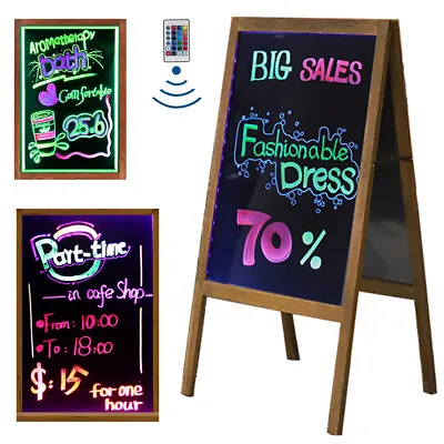 £26.95 • Buy LED Tempered Glass Neon Illuminated Menu Sign Writing Board ADs + Remote Control
