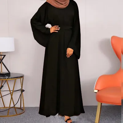 Women Abaya Jilbab Kaftan Muslim Dubai Abayas Ladies Maxi Dress Kimono Robe • £15.66