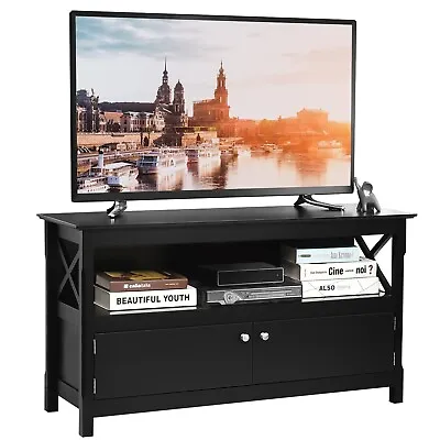 TV Stand TVs Up To 50 Inches Media Console Cabinet Entertainment Center 2 Doors • £88.95