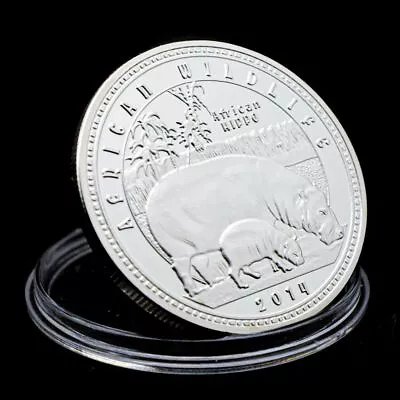 Zambia 1000 Kwacha 2014 UNC Hippo Hippopotamus Africa Silver Plated Coin • $6.90