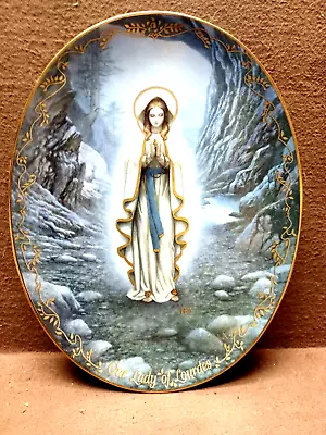 OUR LADY Of LOURDES Plate HG Visions Of Bradford Exchange 1994 Is 6 1/2  X 8 1/2 • $24.99