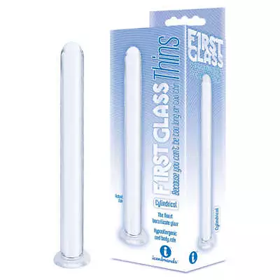 The 9's First Glass Thins Clyndrical - Clear Glass 17.8 Cm Dildo • $22.95