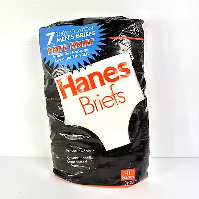 Hanes Briefs 100% Cotton SZ 40 6 Pack Mens White Vintage 1996 New *READ • $49.99