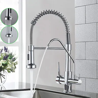 £45 • Buy Chrome 3 Way Pure Water Kitchen Double Handle Filter Drinking Water Mixer Tap