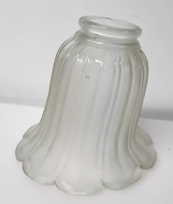 Vintage Fluted Tulip Frosted Glass Light Fixture Globe • $21.99