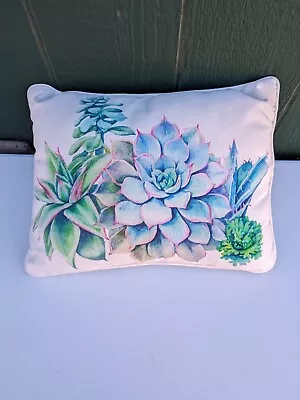 White Thro By Marlo Lorenz Succulents 10 X 15 Throw Pillow - Watercolor Design • $16.99