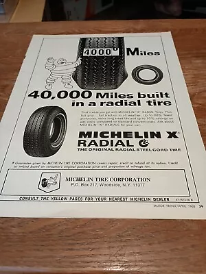 1968 40000 Michelin X Radial Tire Magazine Ad • $4