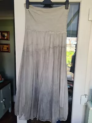 NWOT OBSESSION Grey Net Overlay Maxi Skirt Size M/L • £4.99