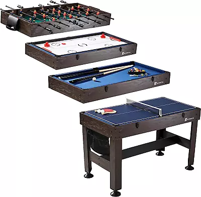 4in1 Multi Game Pool Table Set Classic Sports Billiard Hockey Tennis Foosball • $237.99