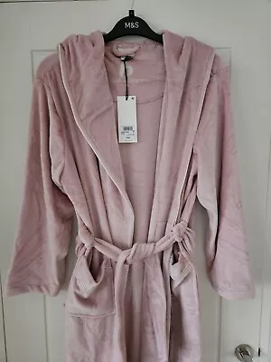 Ted Baker B Embossed Hooded Pink Dressing Gown/ Robe Size Medium Long New • £44.99