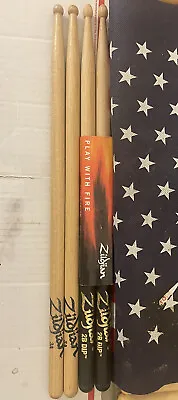 2 Pair ZILDJIAN Drum Sticks New 2B Black Dip & VG 3A Both Wood Tips Made In USA • $28.94