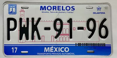 MORELOS Mexico Steel License Plate #PWK-9196 • $29.97