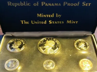 1973 Silver Panama 6 Coin Uncirculated Proof Boxed Set - .900 Silver Vn Balboa • $79.25