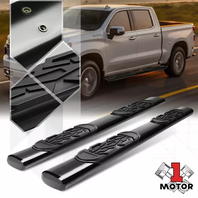 Black 6 Oval Side Step Nerf Bar Running Board For 19-21 Chevy Silverado Crew Cab • $214.89