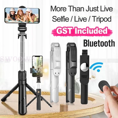 $5.49 • Buy Universal Selfie Stick Bluetooth Remote Phone Holder Tripod For Unipod LED Light