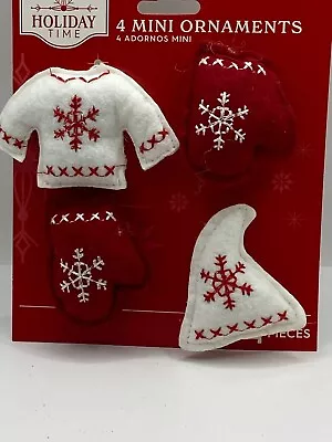 Holiday Time 4 Pc Mini 2  Ski Clothes Christmas Ornaments Free Ship • $9.99