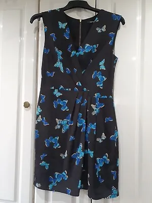 Oasis Butterfly Print Dress Size 10 • £7.99