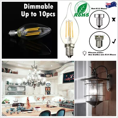 10pcs 4w 6w Edison Light Bulb Vintage Industrial Cafe Bar Filament Led Globe E14 • $9.90