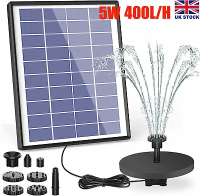 400L/H Solar Panel Powered Water Feature Pump Garden Pool Pond Aquarium Fountain • £23.99