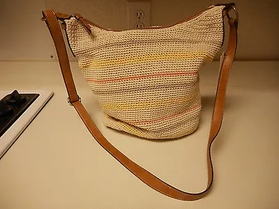 St. John's Bay Tia Crochet Hobo Purse Khaki Coral $65 New With Tags • $31.99