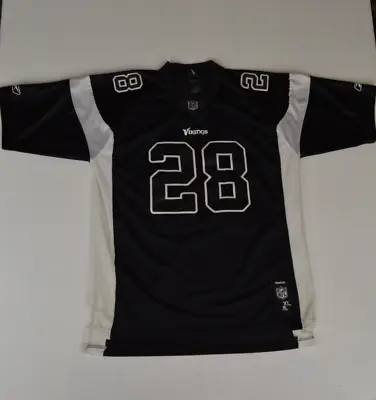 NFL Vikings Reebok Men's XL Short Sleeve Jersey Adrian Peterson # 28 Black • $13.88