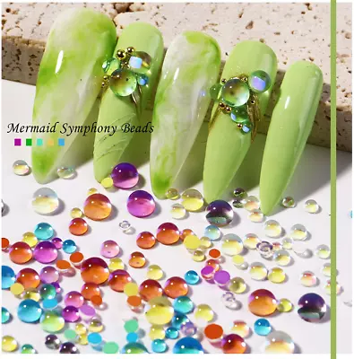 300Pcs Mermaid Symphony Beads Nail Art Case Décor Charms Rhinestone Flatback DIY • $3.95