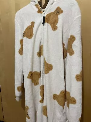 £12.99 • Buy New M&S Marks Spencer Spencer Bear Hooded Fleece All In One Size XS Extra Small