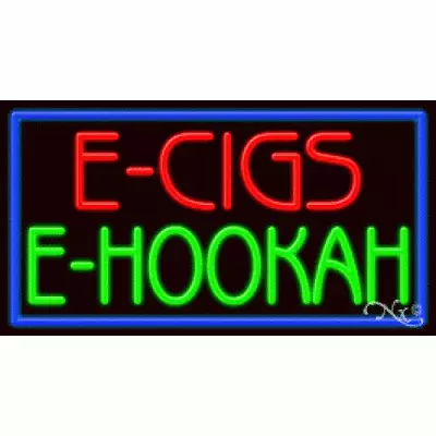 BRAND NEW  E  CIGS E  HOOKAH  37x20 BORDER REAL NEON SIGN W/CUSTOM OPTIONS 11696 • $659