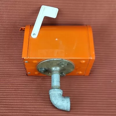 Vintage Orange Metal Mailbox Coin Bank Toy Working Flag • $18.95