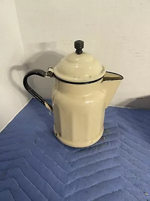 $17.85 • Buy Farmhouse Decor White Enamel Coffee -Tea Pot