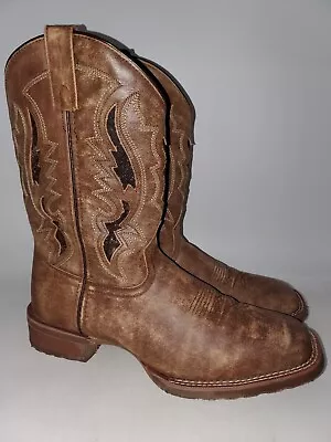 Laredo Tan Distressed Leather Soft Toe Cowboy Western Boots 7952 Men's Size 12D • $50.14