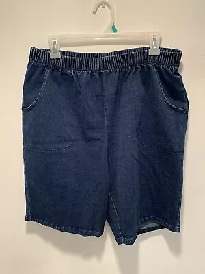 Mainstreet Blues Stretch Shorts Size 18W (2X) Pull On Denim Side Pockets • $10.95