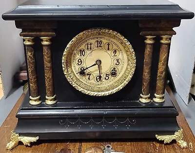 New Haven Loring 8 Day Mantel Clock With 1/2 Hour Chime • $82.50