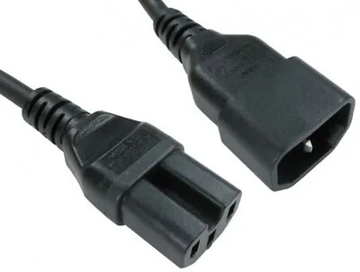 IEC C14 To C15 'Hot Condition' Rubberised Power Lead / Cable Plug To Socket • £7.29