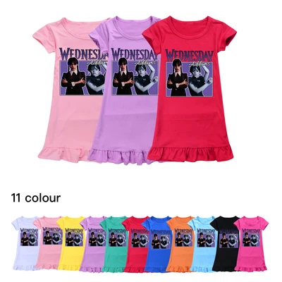 $18.69 • Buy The Addams Family Wednesday Girls Nightdress Nightie Pajamas Skirt Dress Costume