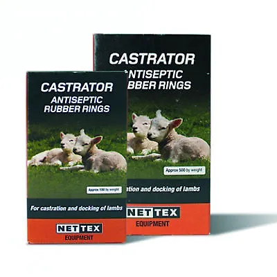 Net-Tex Castrating Rings - Pack Of 100 Or 500 -Docking Tails Or Castration • £5.60