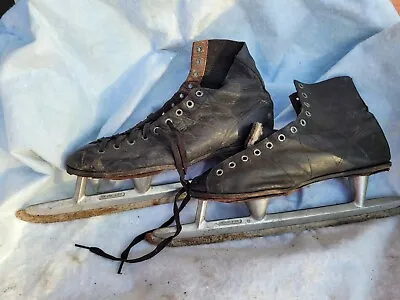 Vintage Alumo Standard Skating Shoes Ice Speed Skates Black • $18.75