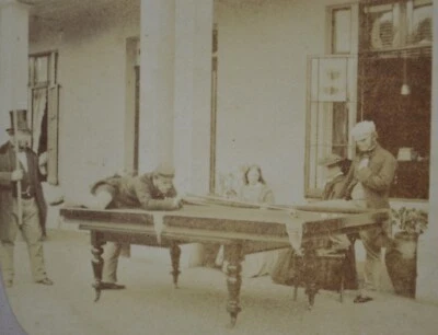 £49.95 • Buy Rare 1850/60s Stereoview Photo Sports Billiards Snooker Table Exterior