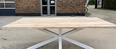 Oak X Base Dining Table 10 Seater 8ft X 3ft Handmade Solid Oak • £600