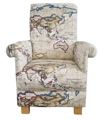 £114.95 • Buy Prestigious Atlas Fabric Kids Chair Child's Armchair World Maps Globe Antique
