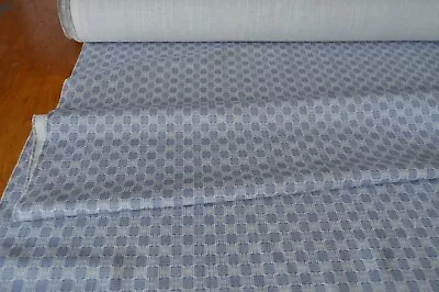 Upholstery Fabric Linen Look Style Fabric FREYDIS Indigo Geometric  • £7.99